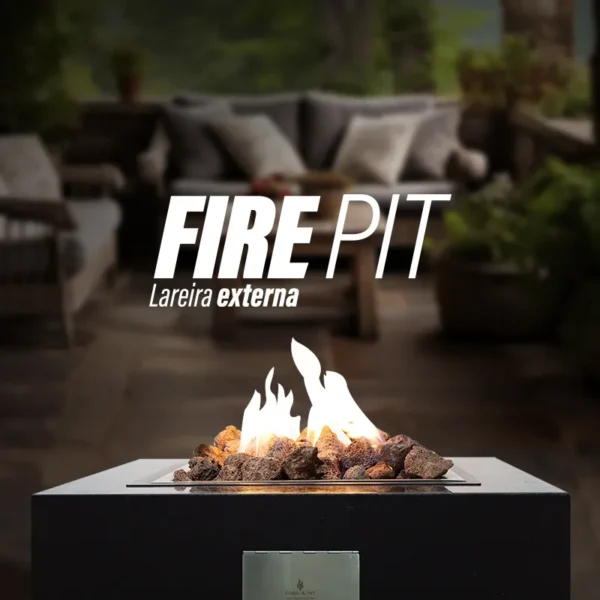 LAREIRAS A GÁS EXTERNA – FIRE PIT QUADRADA