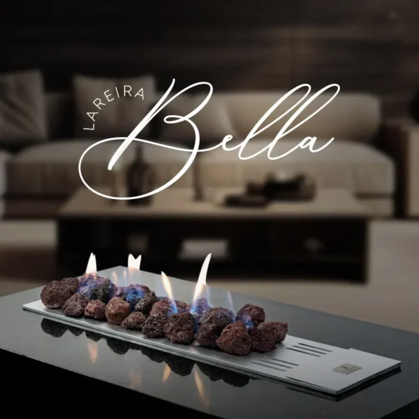 LAREIRA Á GÁS INTERNA BELLA – AÇO CARBONO CINZA