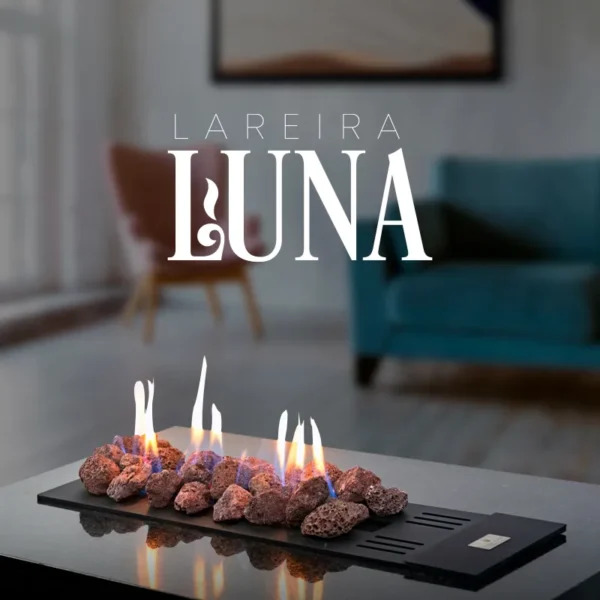 LAREIRAS A GÁS INTERNA LUNA – AÇO CARBONO PRETA